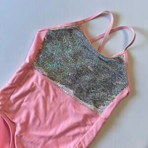 More Than Magic Pink Sequins One Piece Swim Suit